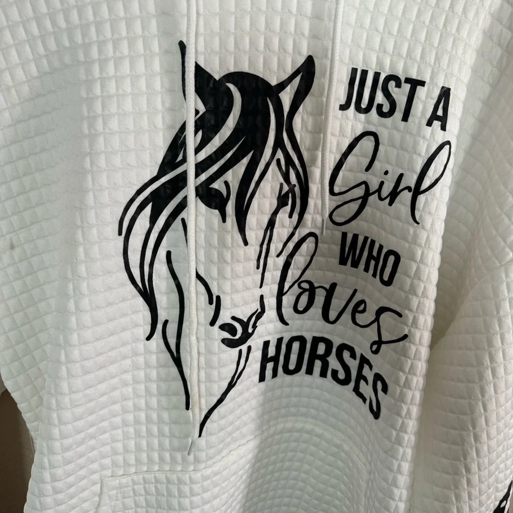 Just a girl who loves to ride horses sweatshirt - Picture 2 of 7